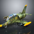 Military Aircraft Model With Green Camouflage Yellow Nose Tail And Number 137 Transparent Cockpit