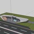 Modern Platform Bus Station Waiting Booth 3d model