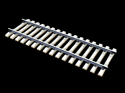 Toy Train Track Structure With Straight Rails And White Plastic Sleepers Design 3d model