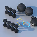 Essential Home Gym Sports Equipment Including Dumbbells Medicine Balls Kettlebell And Resistance Rings