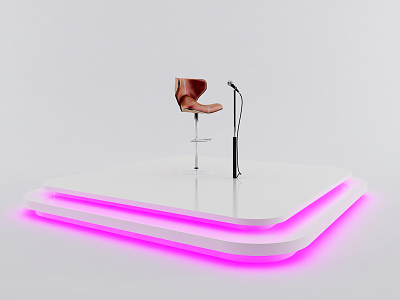 Modern bar chair microphone turntable model