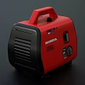 Red And Black Honda Portable Industrial Generator With Control Knobs And AC Outlets 3d model