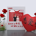 Romantic Love Season With Couple Red Roses Heart Shaped Balloon And Promotion
