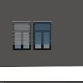 White and Blue Window Blinds for Modern Home Interior Window Design 3d model