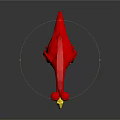 Red Flamingo Sculpture With Shiny Transparent Legs And Yellow Beak
