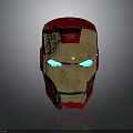 Advanced Iron Man Weapon Helmet With Red And Gold Design And Blue Luminous Eyes