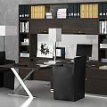 Boss Office Desk Boss Office Bookcase Office Desk and Chair 3d model