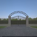 Industrial Factory Water Storage Facility With Metal Railing And Green Trees Background
