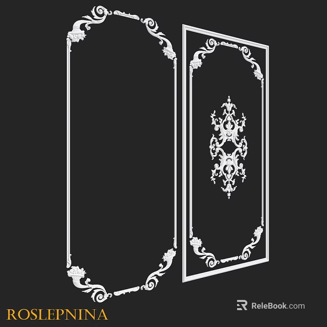 Elegant Ornate Frame Components With Intricate Floral Patterns And Classic Design 3d model 