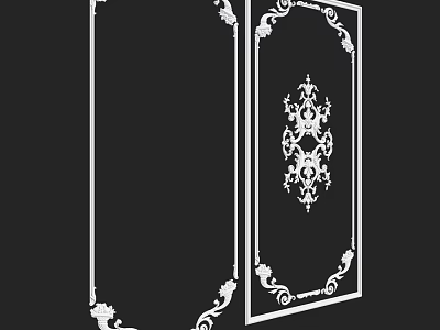 Elegant Ornate Frame Components With Intricate Floral Patterns And Classic Design 3d model