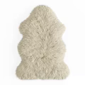 Fluffy Beige Shaped Rug Featuring Soft Texture And Unique Irregular Design For Home Decor