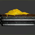 Jewelry Collection Displaying Gold Coins Floating in Yellow Liquid Inside Wooden Barrel with Dollar Signs