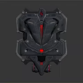 Industrial Mechanical Equipment With Black Metal Components And Red Accents