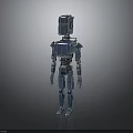 Metallic Robot Character 3D Model with Silver Body and Sleek Mechanical Design 3d model
