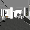 Modern Hair Salon Interior Design With Hairdressing Chairs Mirrors And Marble Floor
