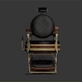 Vintage Massage Chair With Wooden Arms Black Cushion And Comfortable Footrest