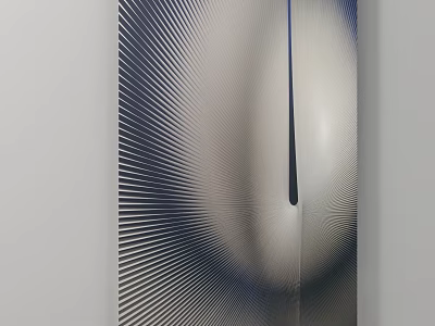 Modern Abstract Art Installation With Radial Lines And Central Vertical Accent 3d model