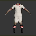 Soccer Uniform 3D Model White Jersey With Red Accents And Shorts Socks