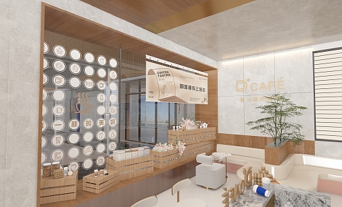 Modern coffee shop 3d model