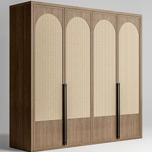 Quiet wardrobe rattan wardrobe 3d model