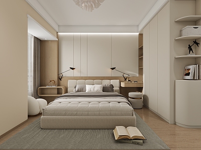 Cream wind bedroom 3d model