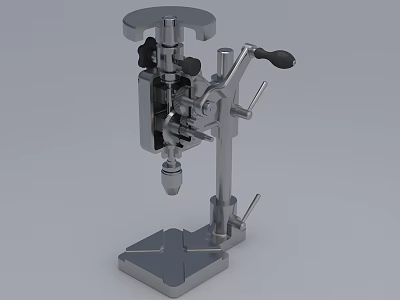 Manual Industrial Drilling Machine With Stable Metal Base And Professional Design 3d model