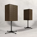 Wooden Modern Entryway Cabinet and Side Cabinet with Multiple Drawers and Metal Stands