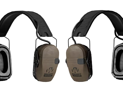 Walker's Over Ear Headphones With Noise Reduction Comfortable Design Black And Brown Colors 3d model