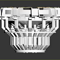 White Circular Mechanical Component With Golden Lines Transparent Center And Layered Structure