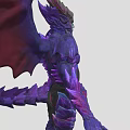 Game Movie Demonic Character With Purple Body Large Wings Horns And Muscular Build