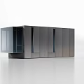 Modern Guesthouse Building With Large Glass Windows And Dark Sleek Exterior Design