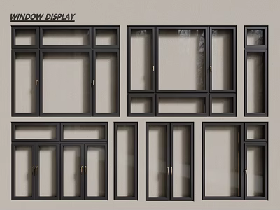 modern windows aluminum alloy windows casement windows floor-to-ceiling windows 3d model