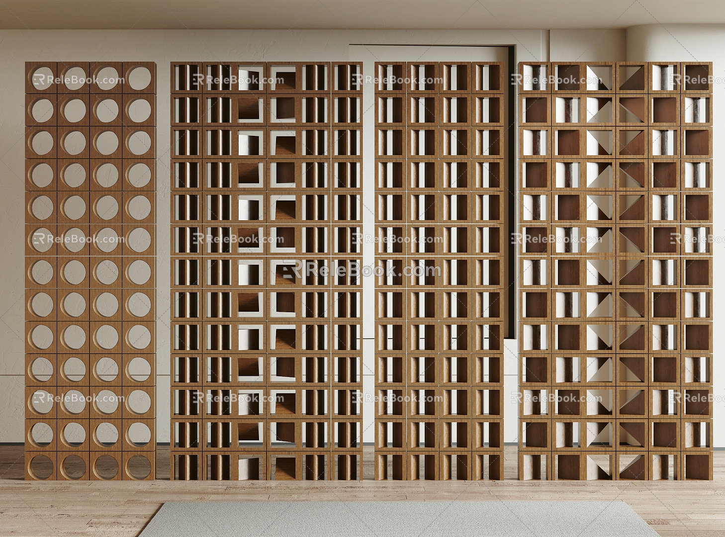 Middle Ancient Style Partition Screen Screen Partition Wooden Partition 3d model