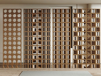 Middle Ancient Style Partition Screen Partition Wooden Partition 3d model