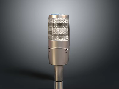 Modern Silver Metal Audio Speaker With Mesh Front And Stable Base Stand 3d model