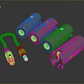 Gray Cylindrical Electronic Devices With Cable Connector And Interface Components
