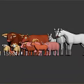Colorful Farm Animal Toy Models Including Cows Pigs Sheep And Goats In Different Sizes