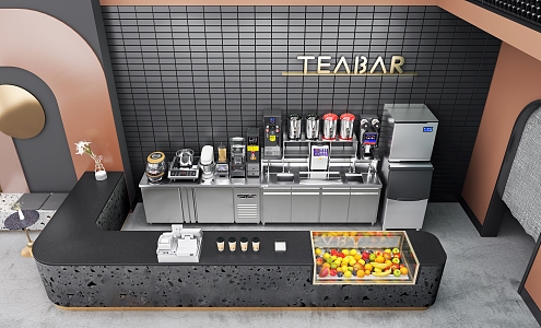 Milk tea shop tea extraction machine water machine full set of equipment 3d model