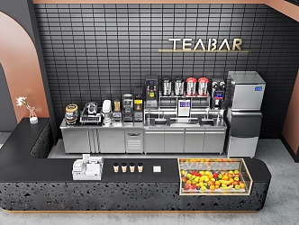 Milk tea shop tea extraction machine water machine full set of equipment 3d model