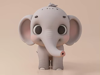 Elephant Cartoon Animal Ornaments Doll Hand-made Decoration Beauty Chen Props Game Activity Performance 3d model