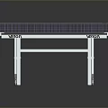 Blue Ping Pong Table With White Frame And Movable Wheels For Indoor Use