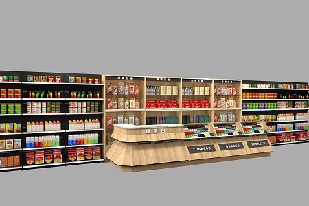 Modern supermarket shelf tobacco and wine cabinet tobacco cabinet wine cabinet display shelf famous tobacco and wine 3d model