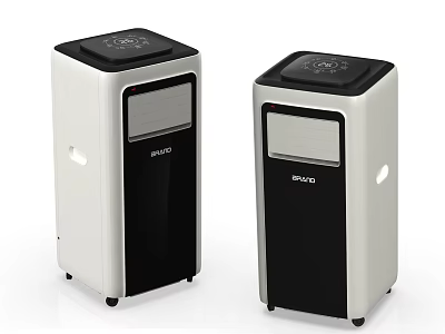 GREE Portable Air Coolers With Black And White Upright Design Control Panel And Wheels 3d model