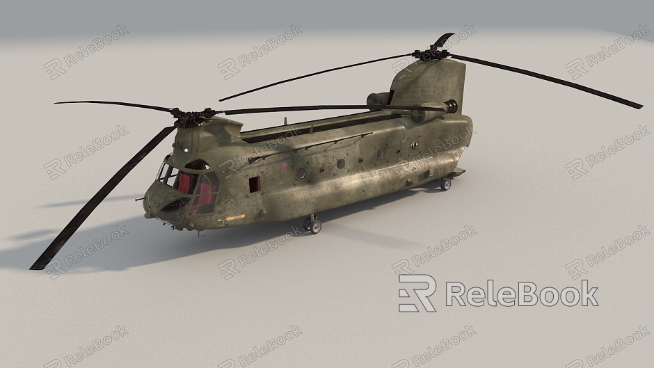 Transport aircraft CH47 helicopter realistic high precision model