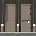 Modern Light Wood Swing Doors With Dark Frames And Black Handles