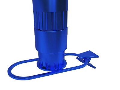 Blue Cylindrical Metallic Device With Circular Base And Triangular Component 3d model
