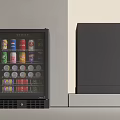 Modern Compact Mini Fridge With Assorted Beverage Cans And Black Exterior 3d model
