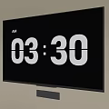 Sony Wall Mounted TV Displaying 0330 AM Digital Time On Screen 3d model