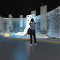 Art Installation With Calligraphy Scrolls Interactive Display Tree Decorations And Lighting