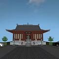 Chinese Temple Ancestral Hall Ancient Architecture Temple Architecture Xieshan Ancient Architecture Traditional Temple Ancestral Hall Architecture Solid Wood Structure Ancient Architecture 3d model